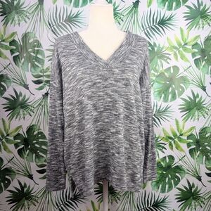 Loft Outlet Gray V-Neck Sweater (Size: Medium)9.8oz